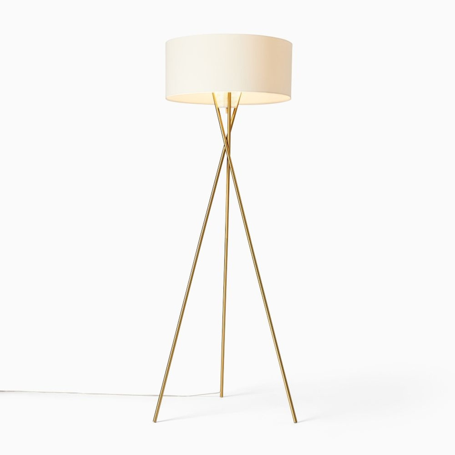 West Elm Midcentury Brass Floor Lamp - image-4