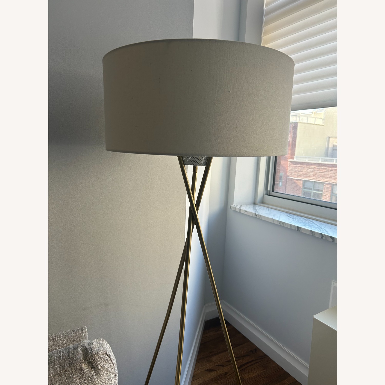 West Elm Midcentury Brass Floor Lamp - image-3