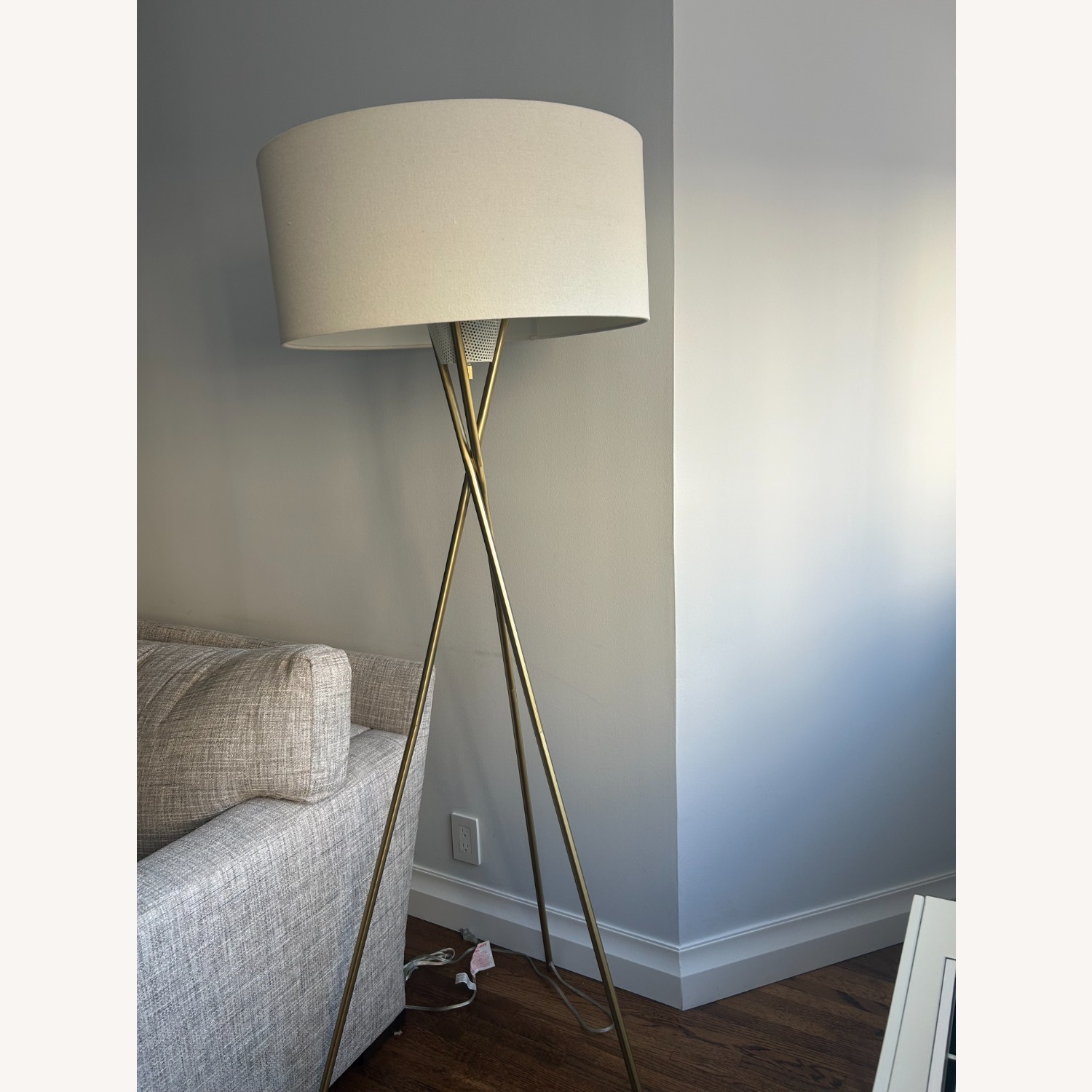 West Elm Midcentury Brass Floor Lamp - image-2