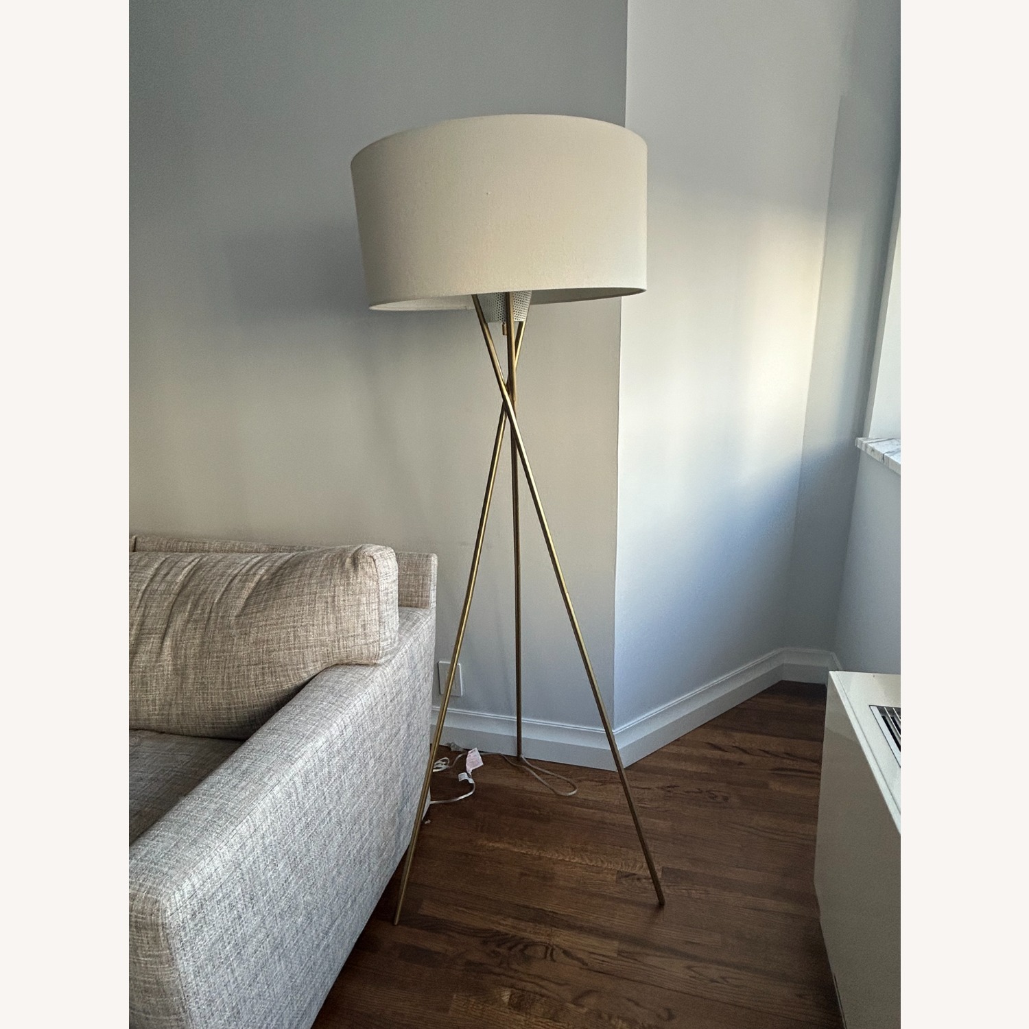 West Elm Midcentury Brass Floor Lamp - image-1