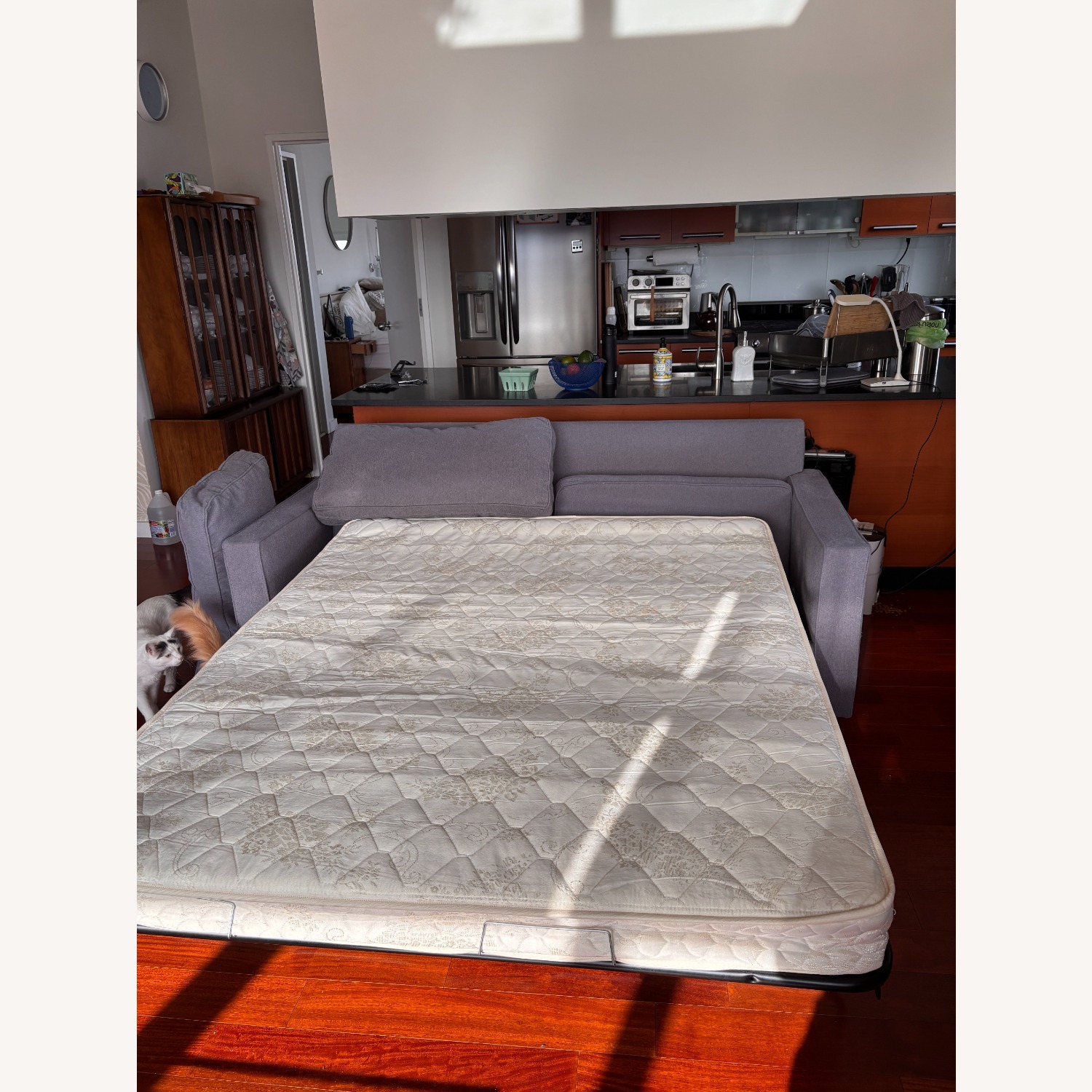 West Elm Harris Light Gray Fabric Sleeper Sofa - image-3