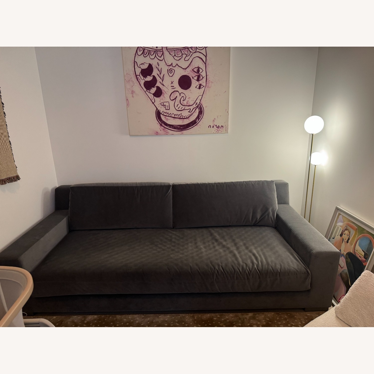 Restoration Hardware Modena Bench Sofa - Performance Velvet - image-5