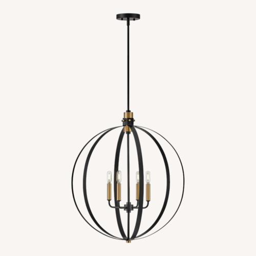 Used Lark Black Steel & Brass Ceiling Chandelier for sale on AptDeco