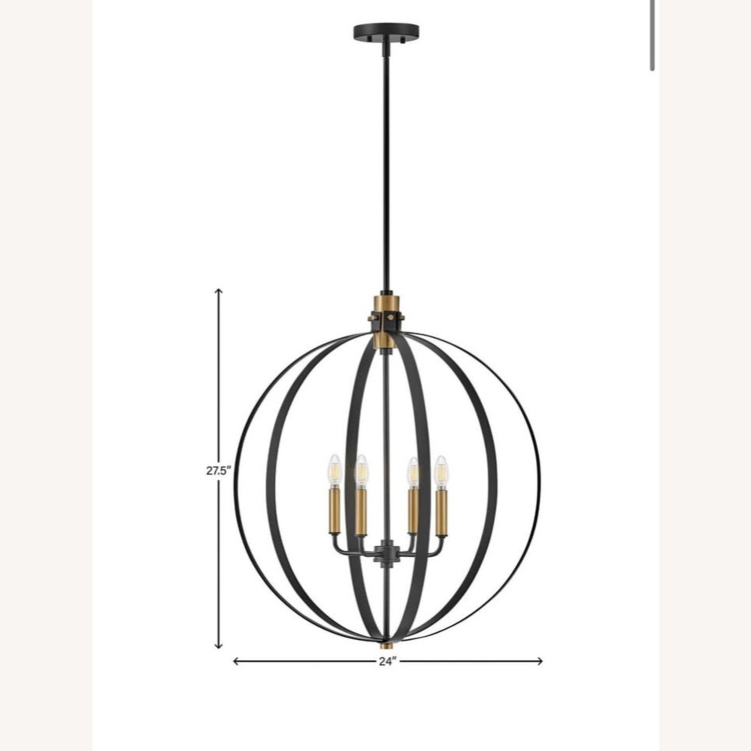 Lark Black Steel & Brass Ceiling Chandelier - image-2