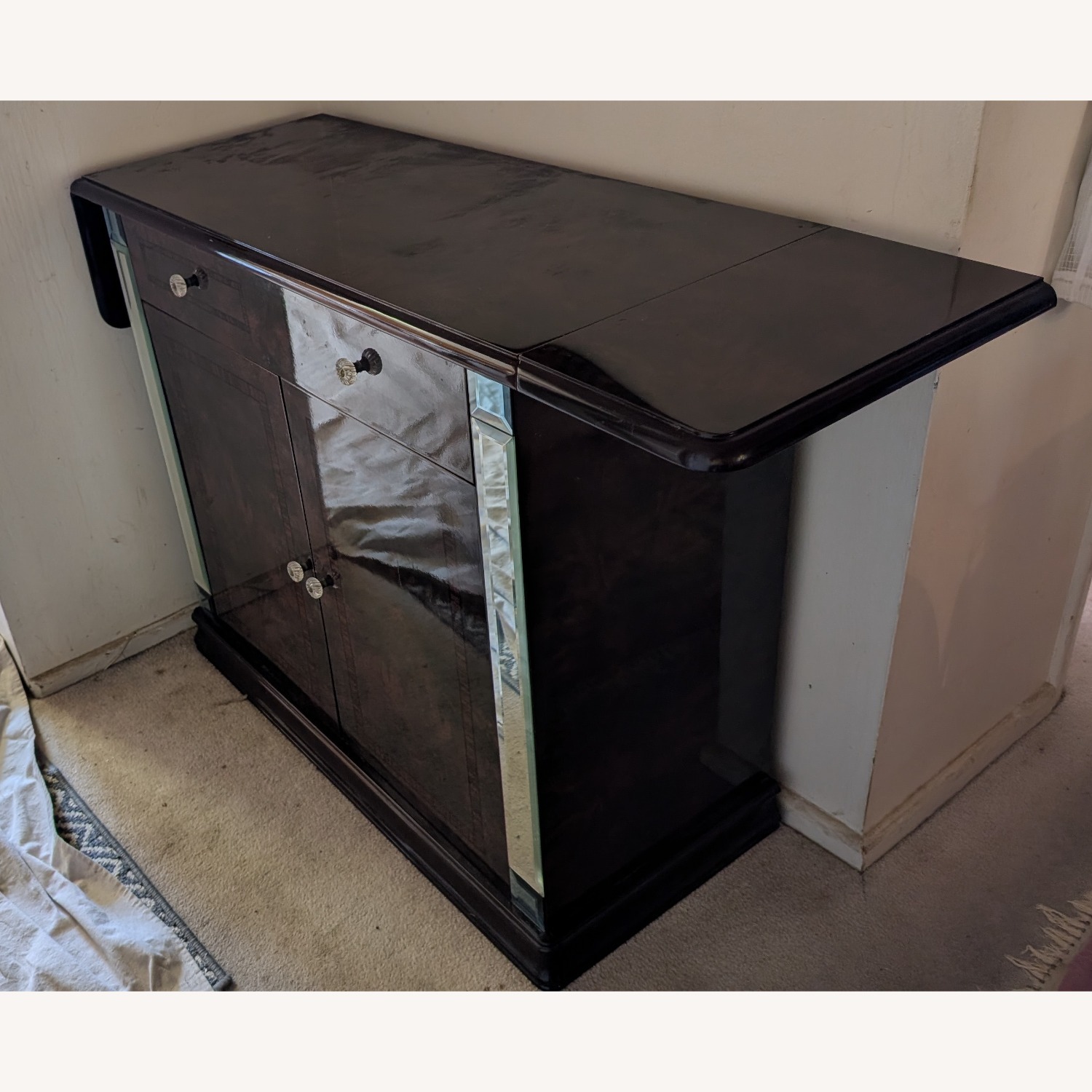 Vintage/Antique Dark Brown Wood Sideboard - image-1