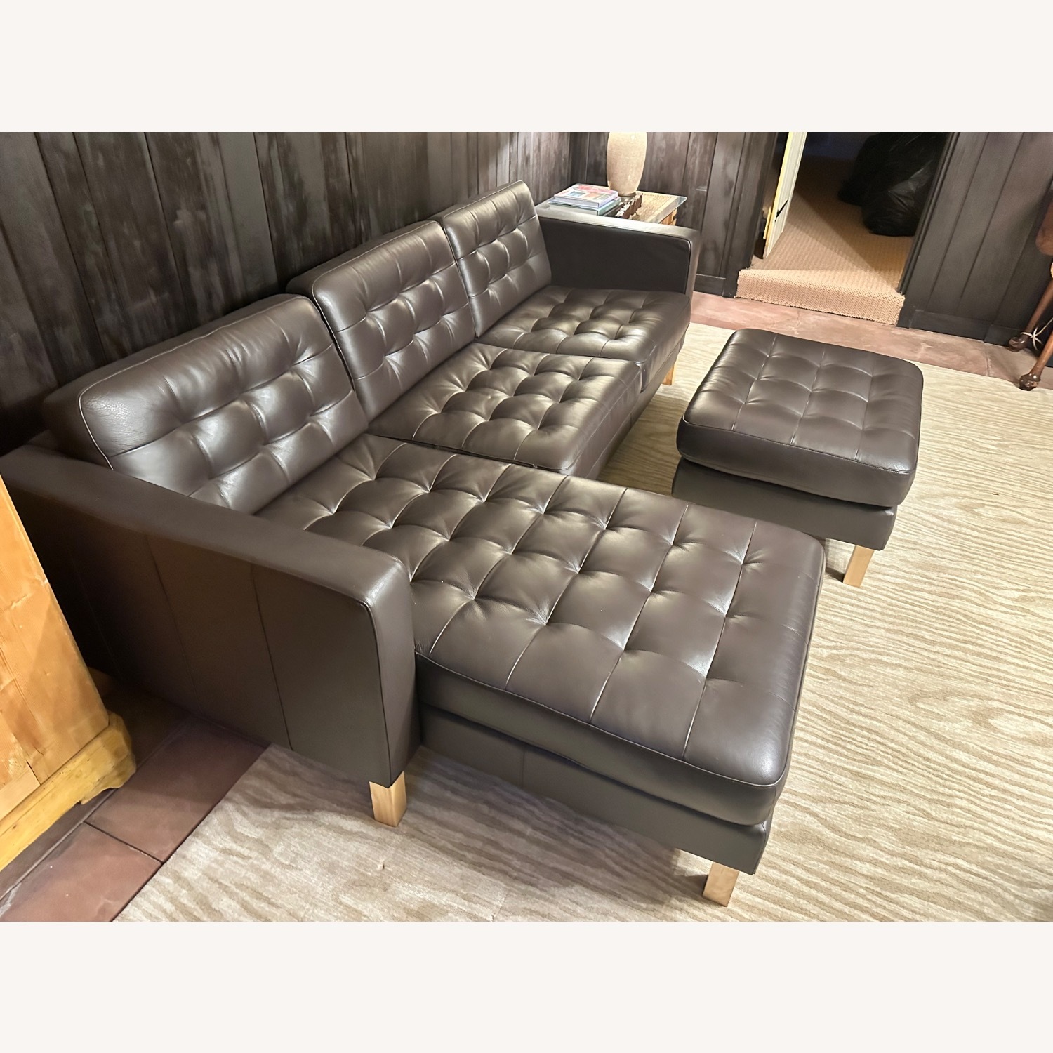 IKEA Morabo Dark Brown Leather 3+ Piece Sectional - image-3