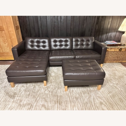 Used IKEA Morabo Dark Brown Leather 3+ Piece Sectional for sale on AptDeco