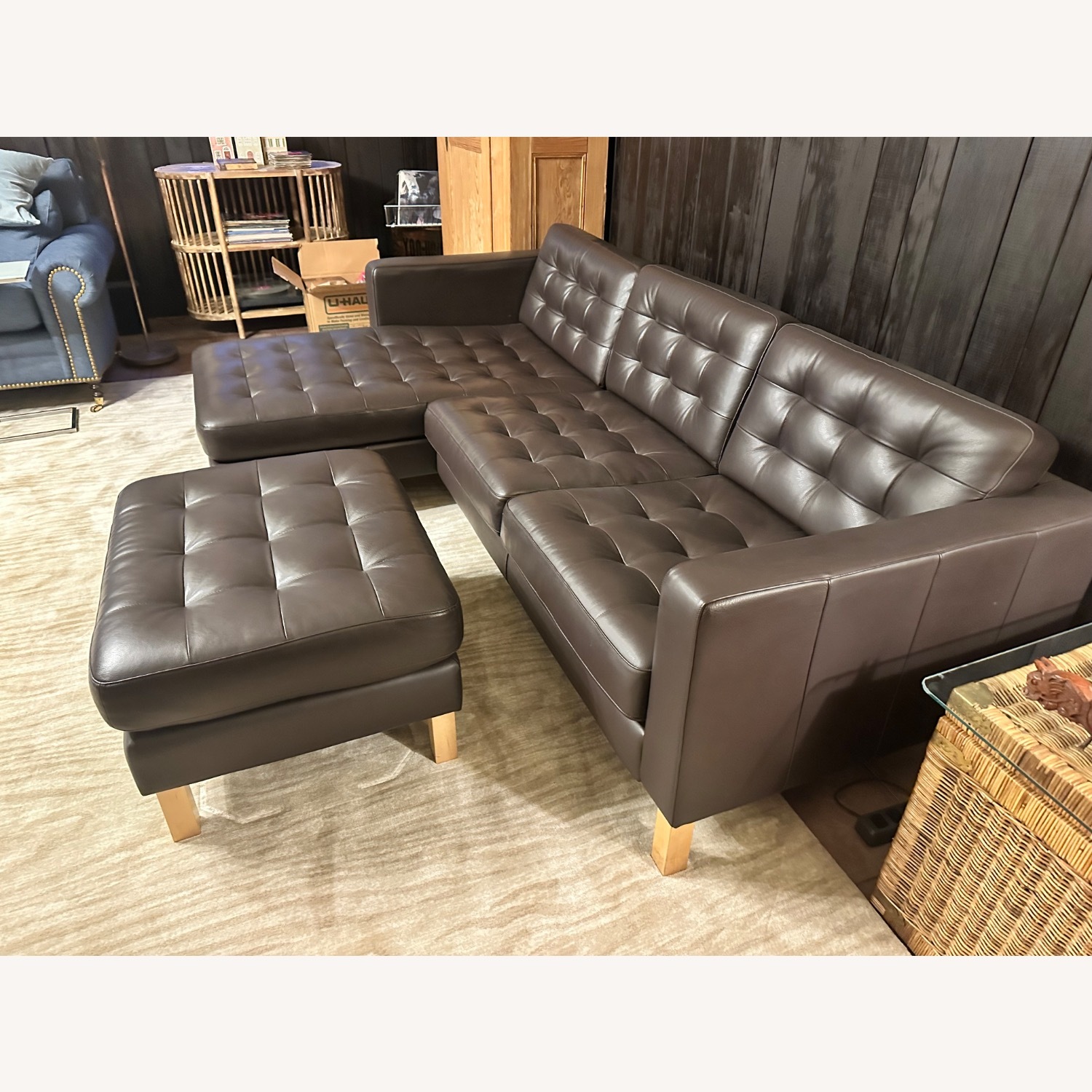 IKEA Morabo Dark Brown Leather 3+ Piece Sectional - image-2