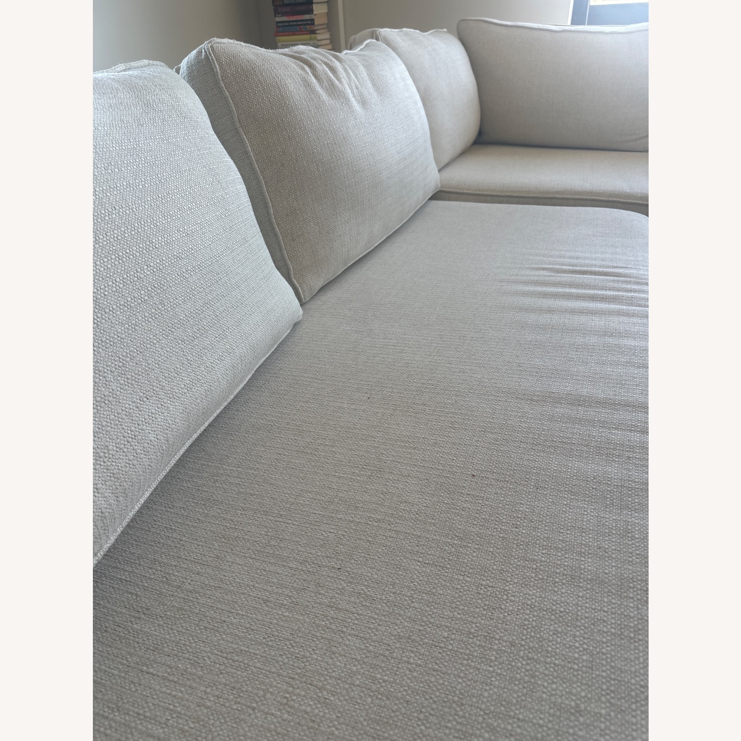 West Elm Haven White Fabric 2 Piece Sectional - image-2