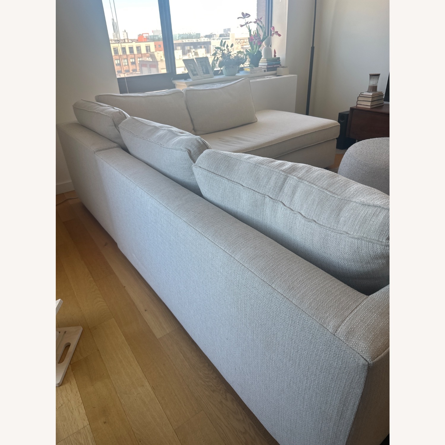 West Elm Haven White Fabric 2 Piece Sectional - image-5
