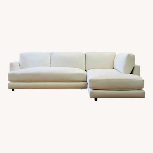 Used West Elm Haven White Fabric 2 Piece Sectional for sale on AptDeco
