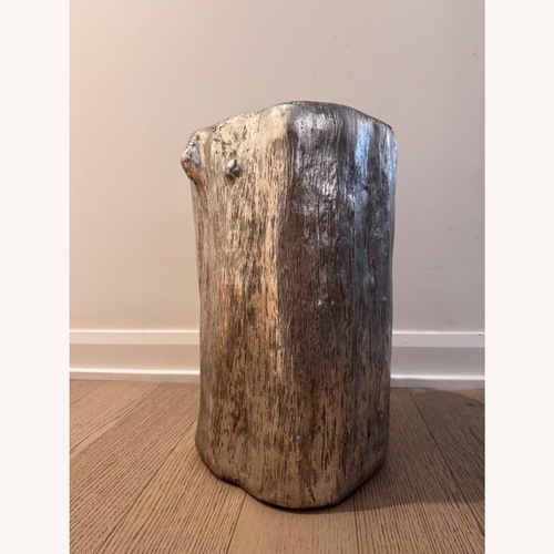Used Perigold Silver Tree Stump Stool for sale on AptDeco