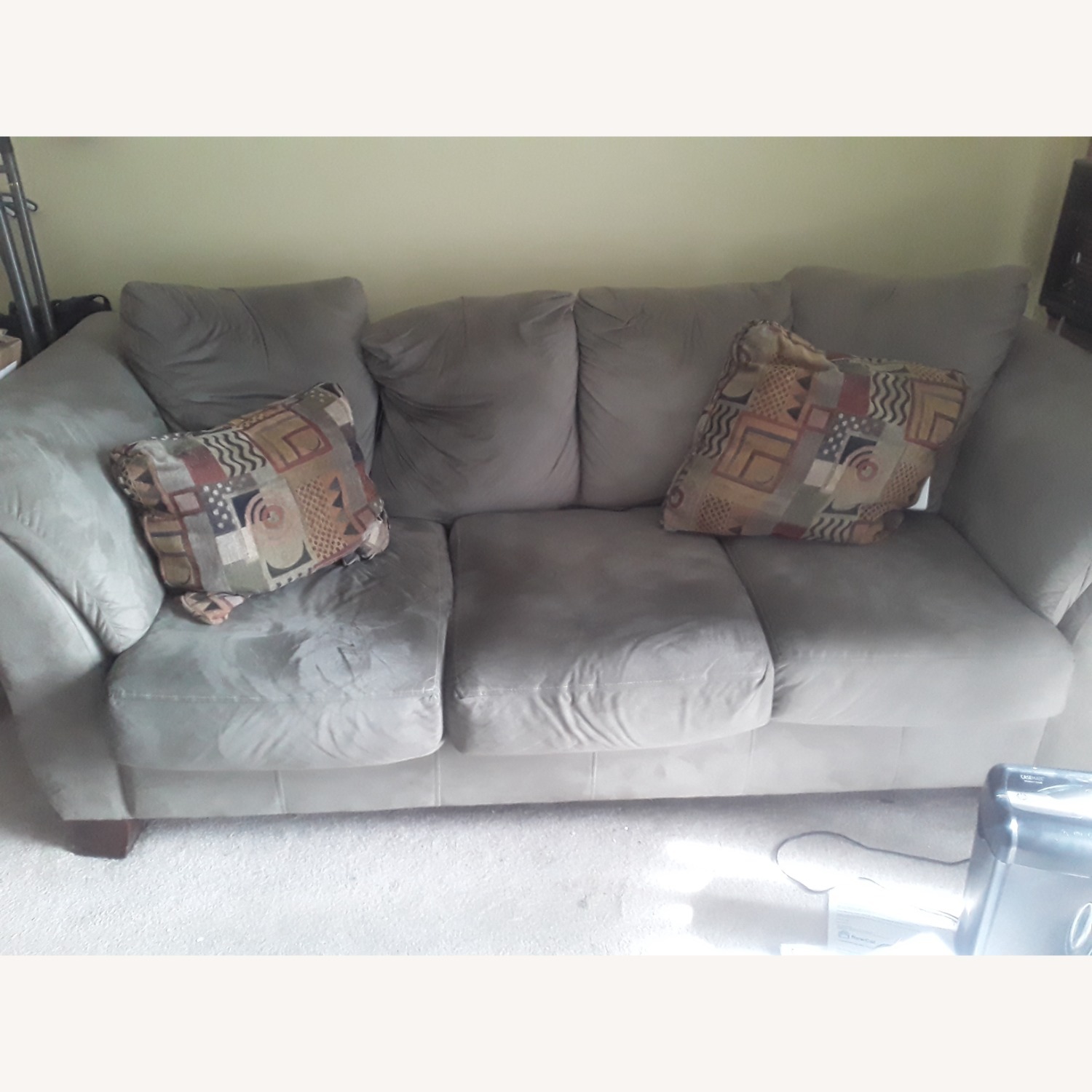 Light Gray Fabric 3+ Seater Sofa - image-1