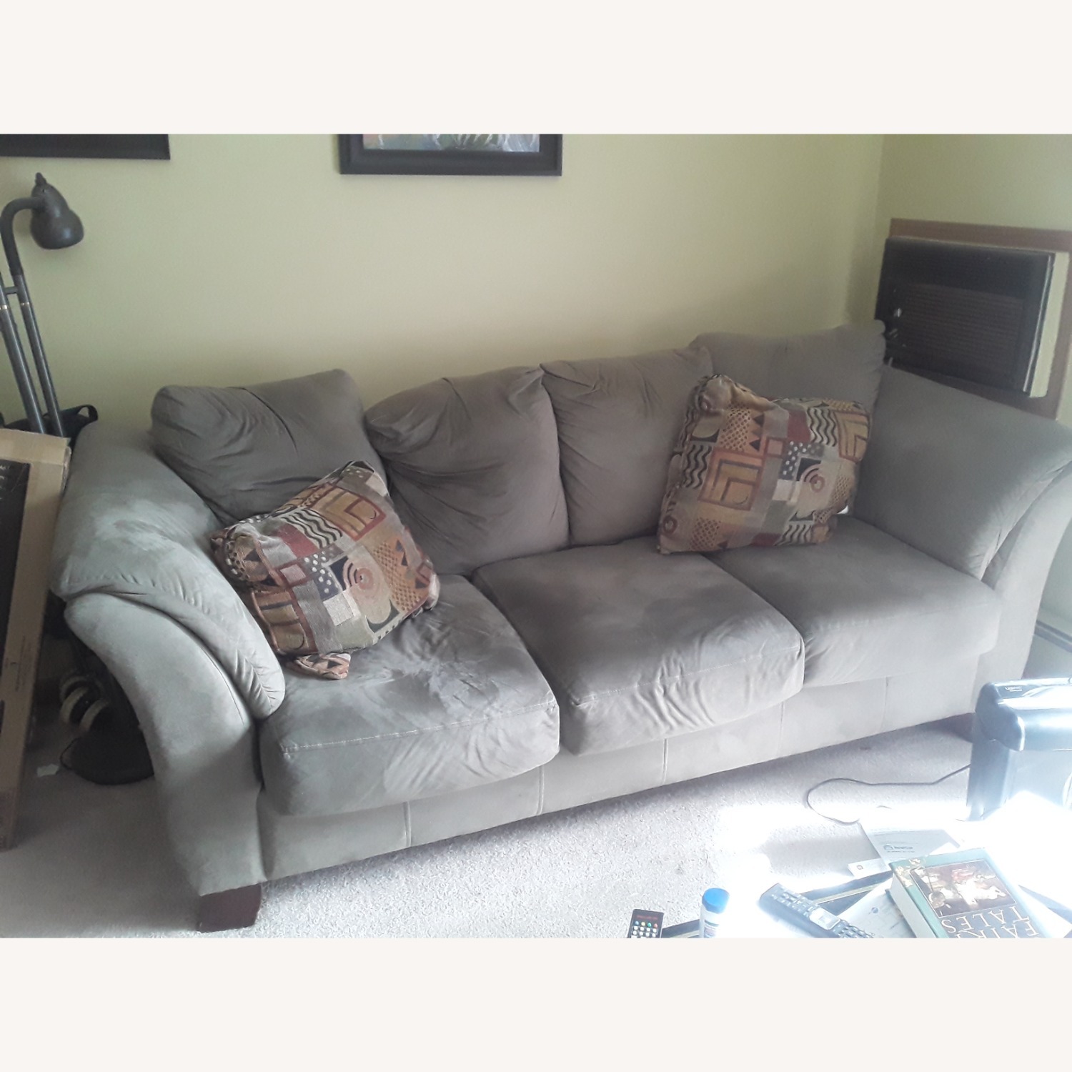 Light Gray Fabric 3+ Seater Sofa - image-2