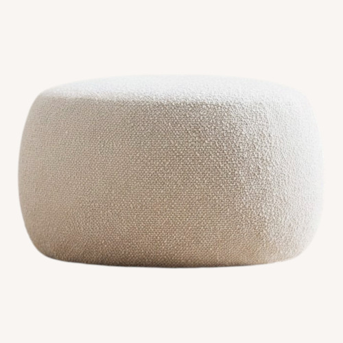 Used West Elm Cobble White Boucle Ottoman for sale on AptDeco