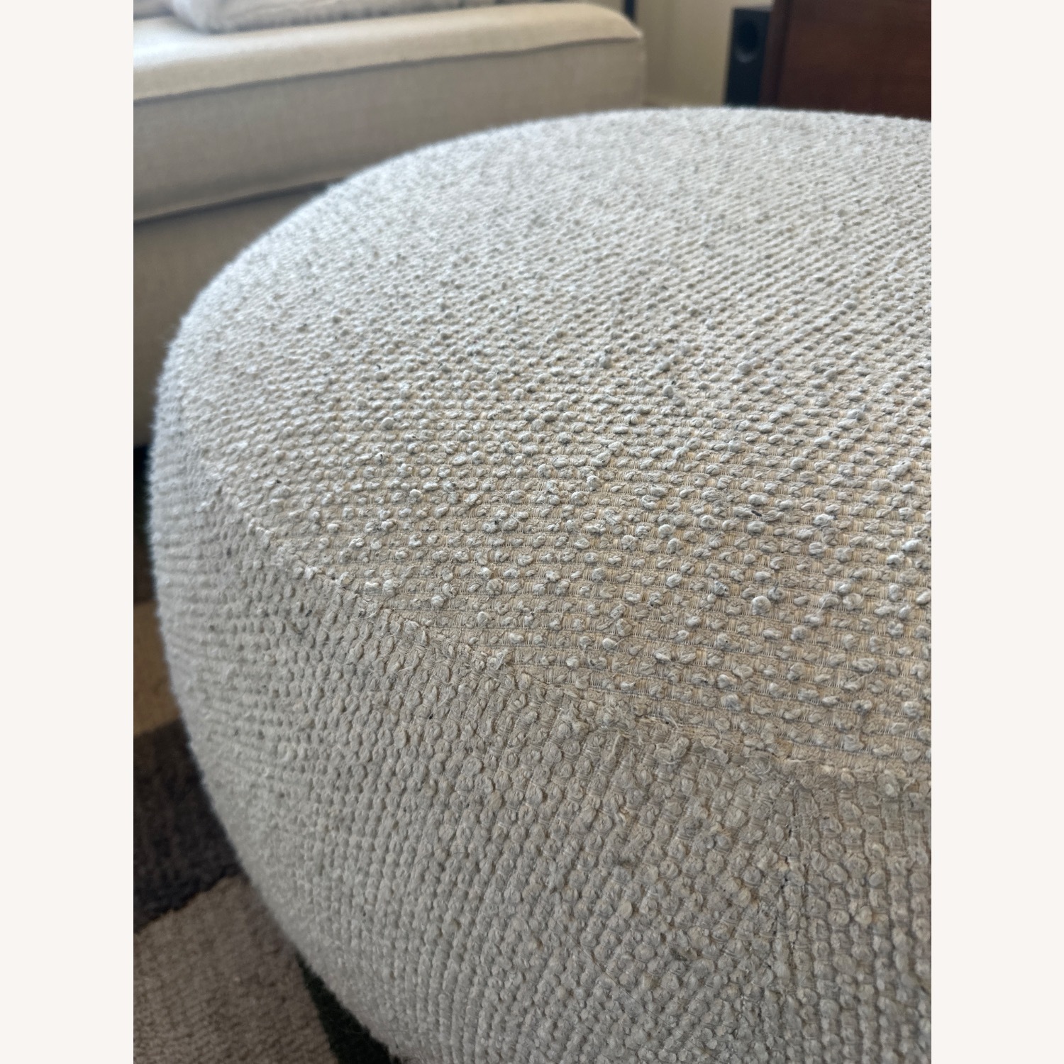 West Elm Cobble White Boucle Ottoman - image-2