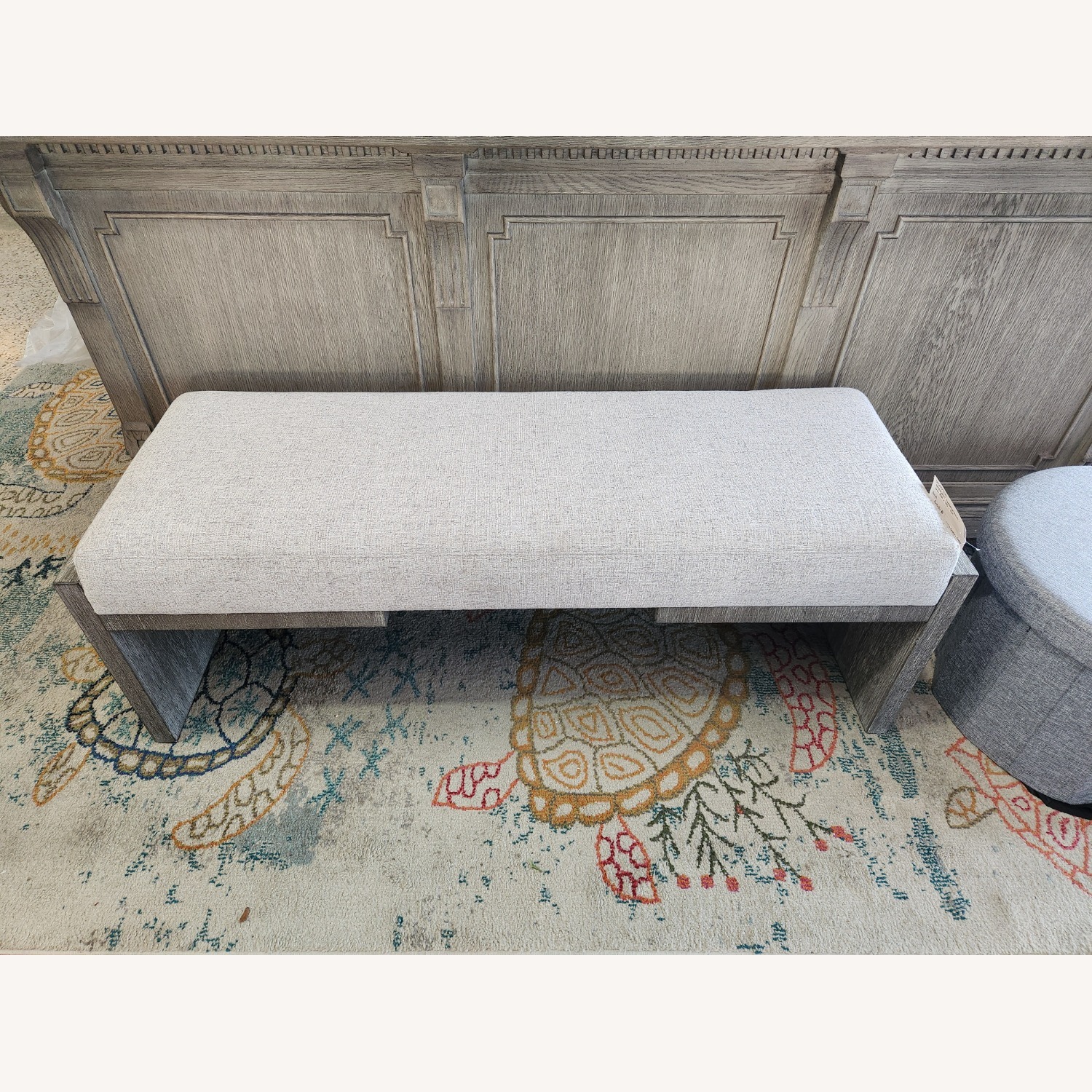 Bernhardt Foundation Bench Light Gray Fabric - image-1