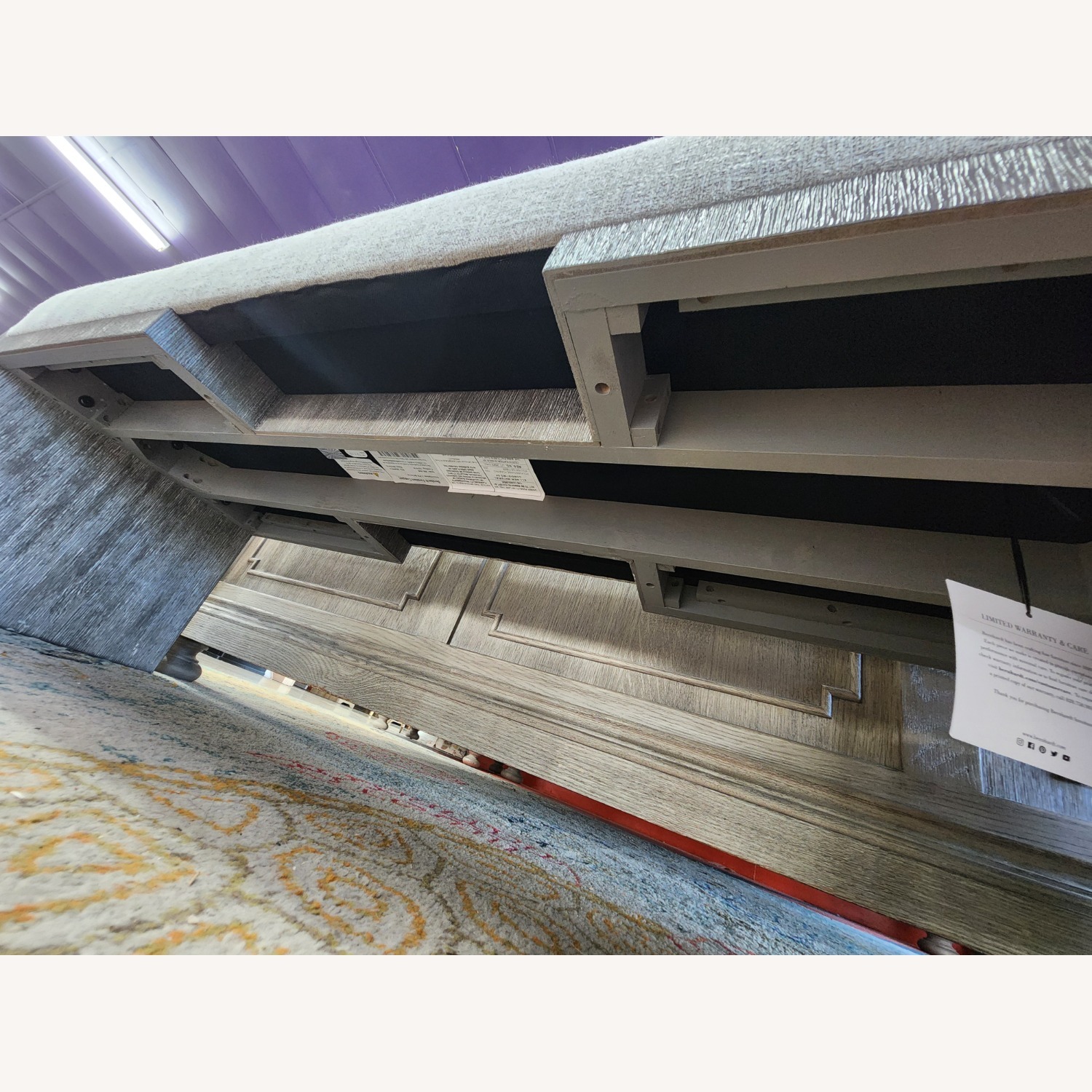 Bernhardt Foundation Bench Light Gray Fabric - image-7