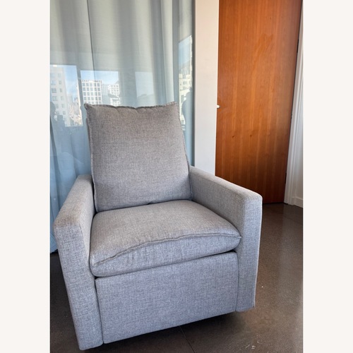 Used Pottery Barn Kids Paxton Light Gray Fabric Nursing Chair for sale on AptDeco