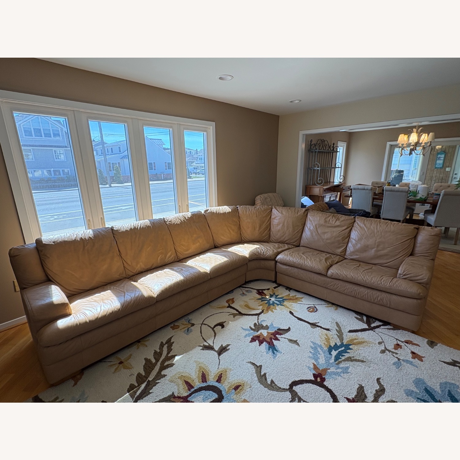 Large Leather Sectional - image-1