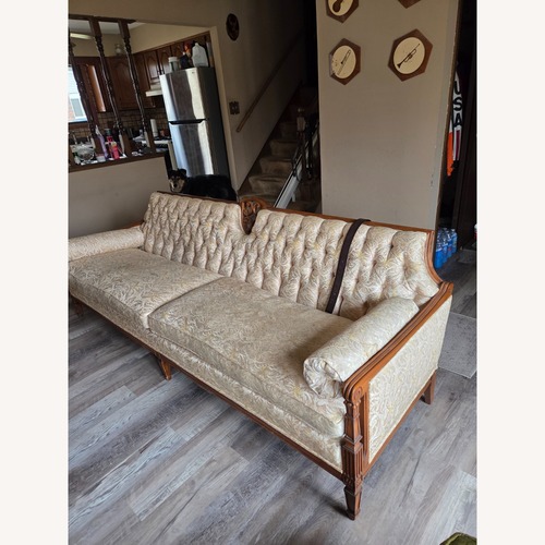 Used Vintage/Antique White Wood 3+ Seater Sofa for sale on AptDeco