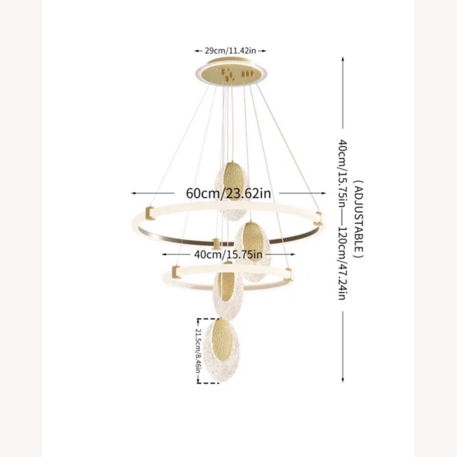 Bed Bath & Beyond Gold Ceiling Lamp - image-3