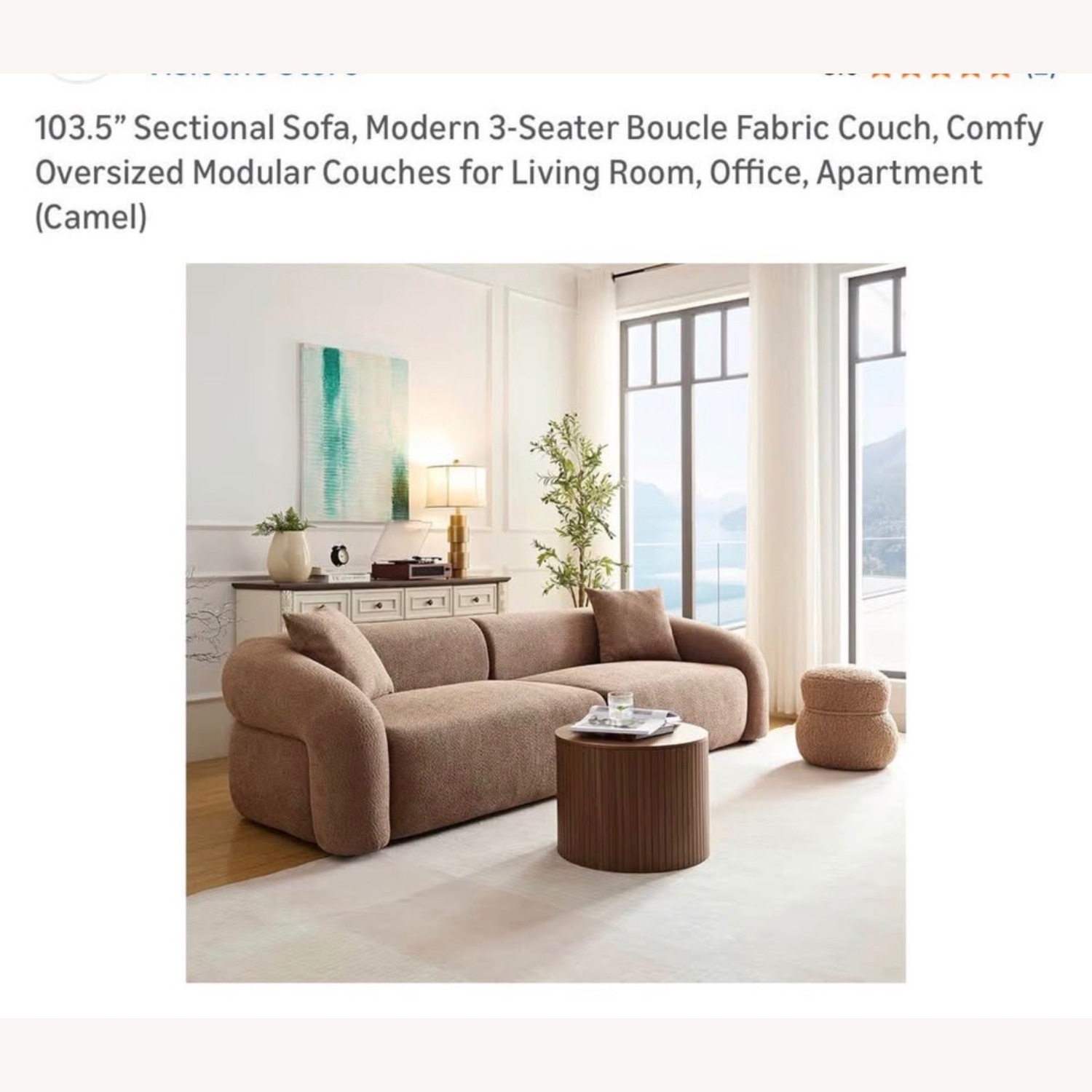 Amazon Dark Brown Boucle 3+ Seater Sofa - image-4