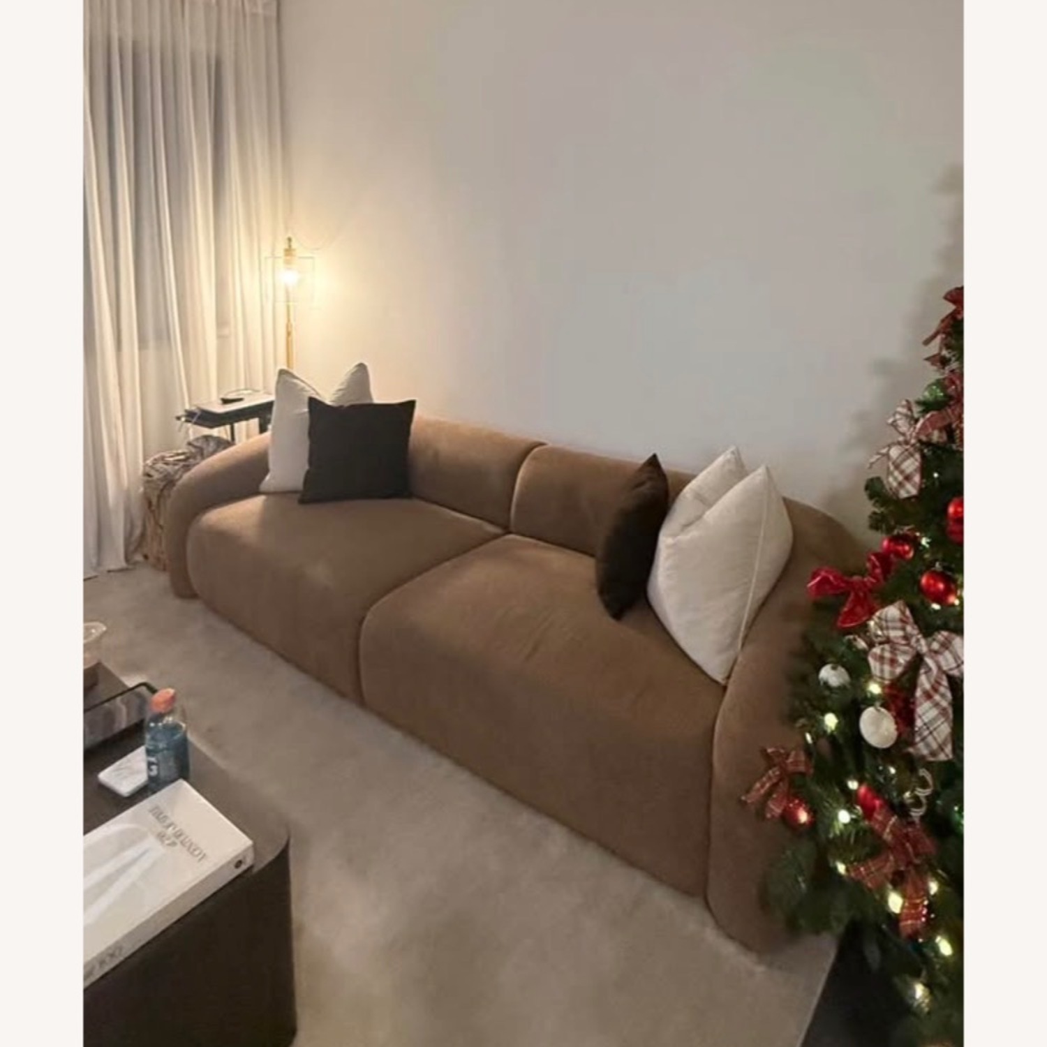 Amazon Dark Brown Boucle 3+ Seater Sofa - image-5