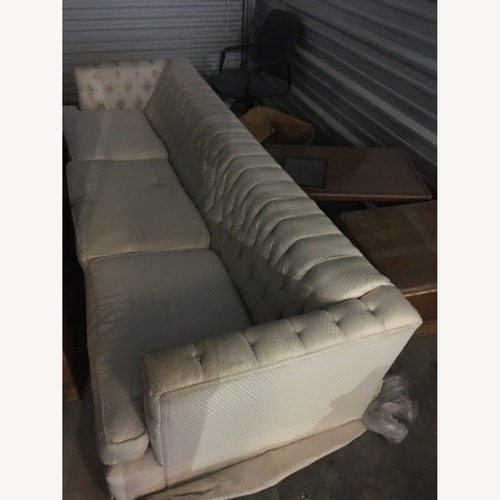 Used Vintage Upholstered White Sofa  for sale on AptDeco