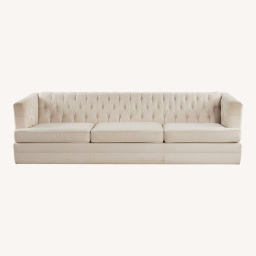 Used Vintage Upholstered White Sofa  for sale on AptDeco