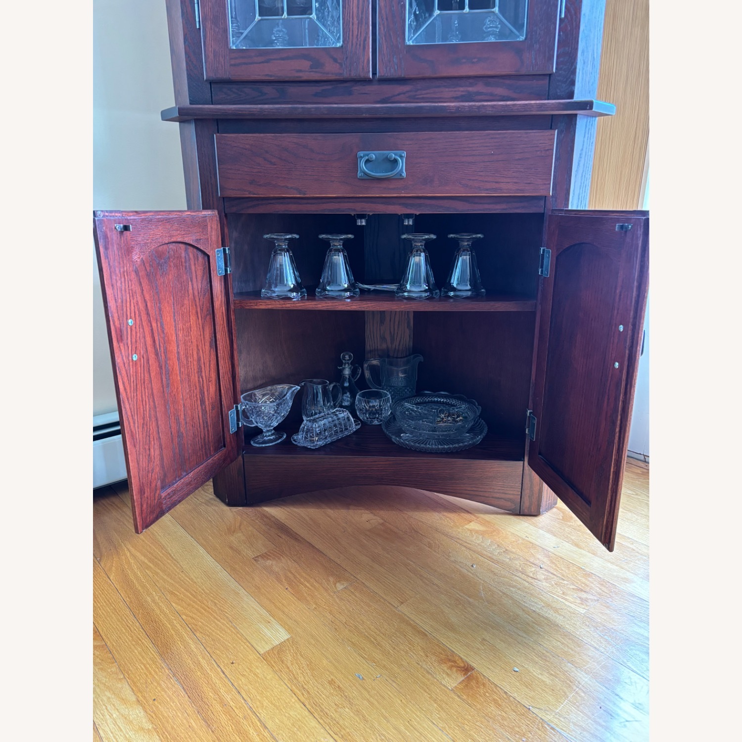 Light Brown Wood Credenza - image-3