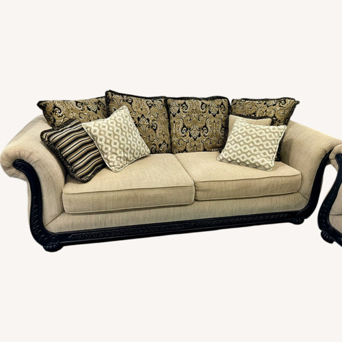 Used Dark Brown Fabric 2 Piece Sectional for sale on AptDeco