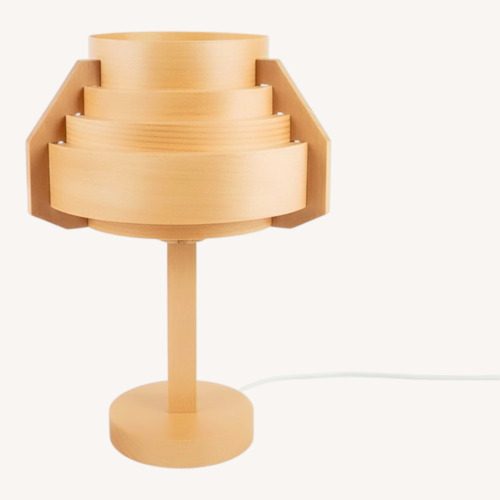 Used Jakobsson Table Lamp Light Brown Wood Table Lamp for sale on AptDeco