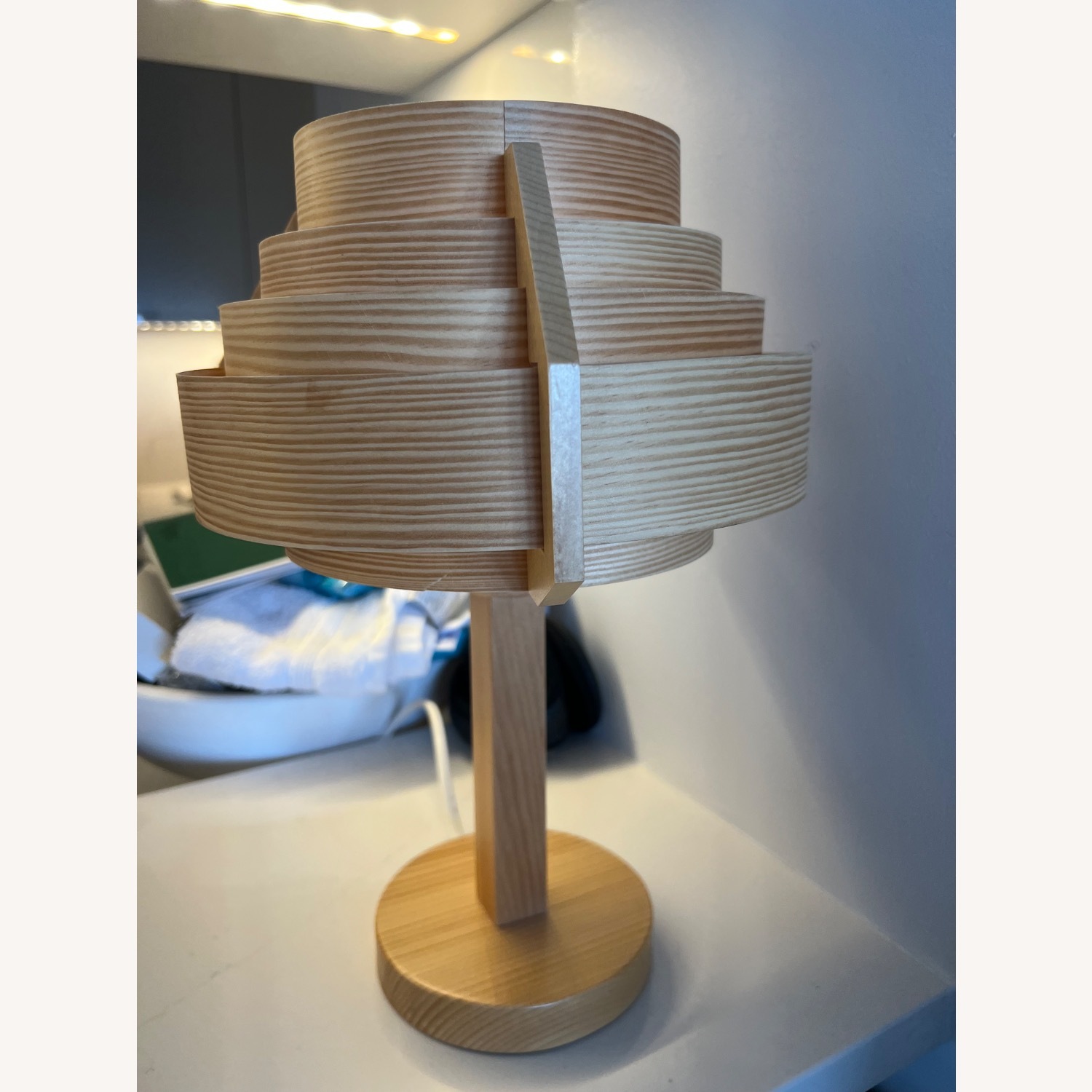 Jakobsson Table Lamp Light Brown Wood Table Lamp - image-2