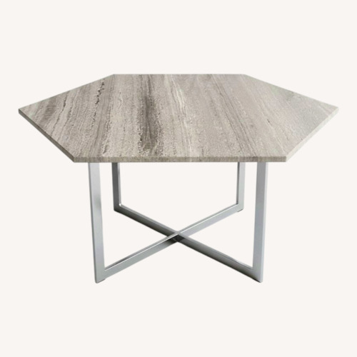Used Light Gray Stone Coffee Table for sale on AptDeco