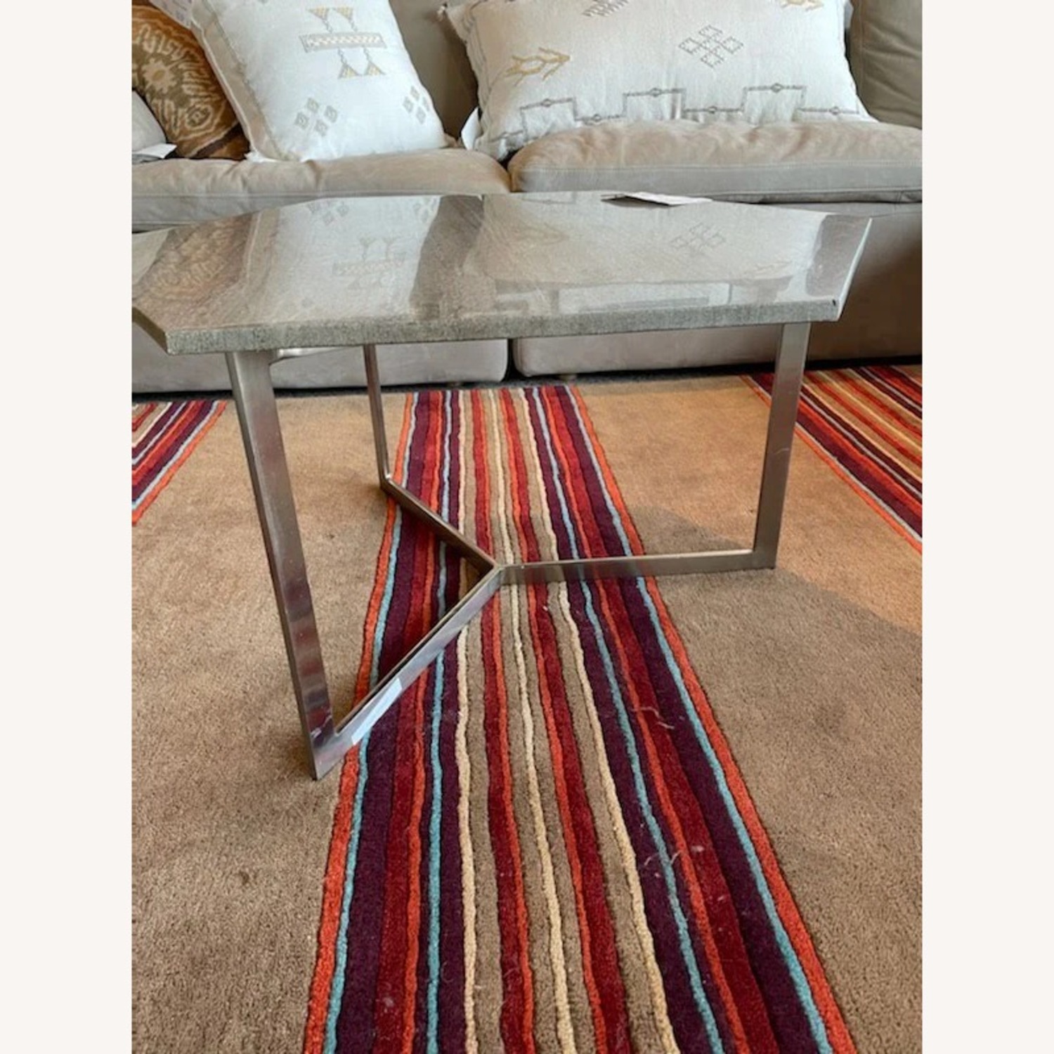 Light Gray Stone Coffee Table - image-1