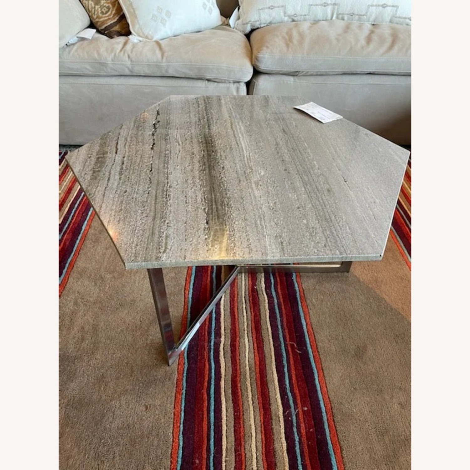 Light Gray Stone Coffee Table - image-2