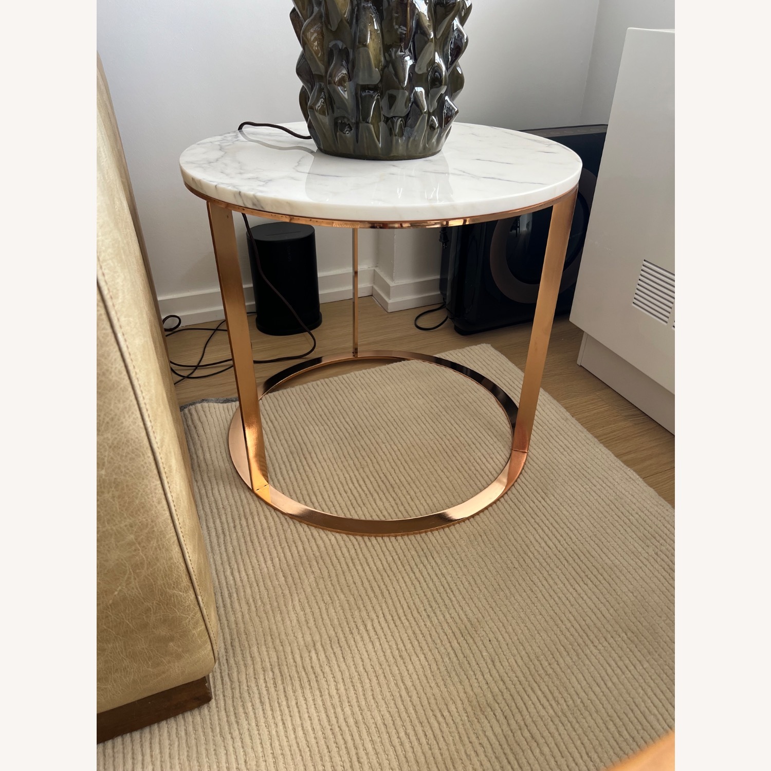 Rose Gold & Marble Side Table - image-1