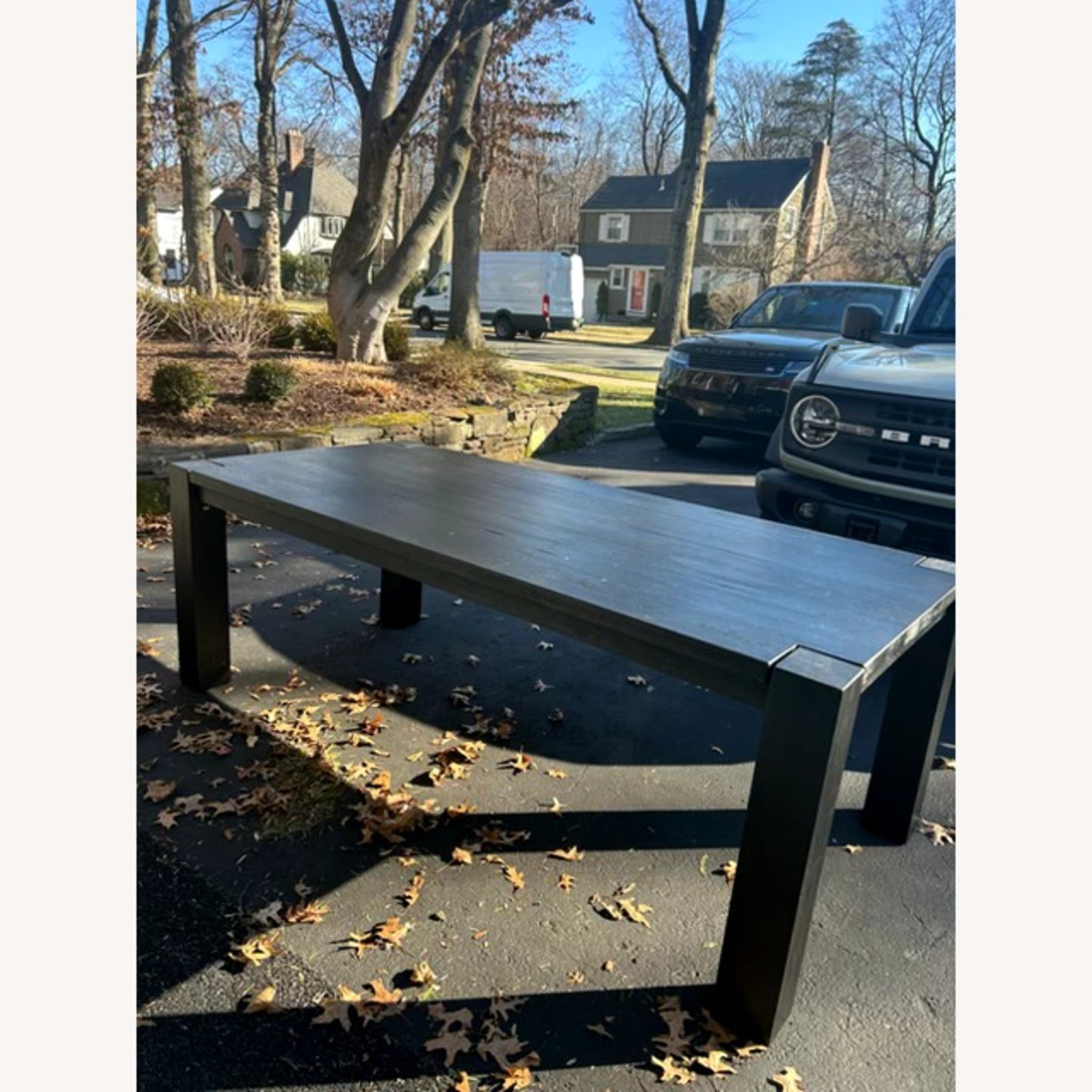 Restoration Hardware Machinto Black Wood Dining Table - image-2