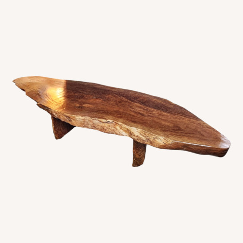 Used From Bali Wood Slab Coffee Table for sale on AptDeco