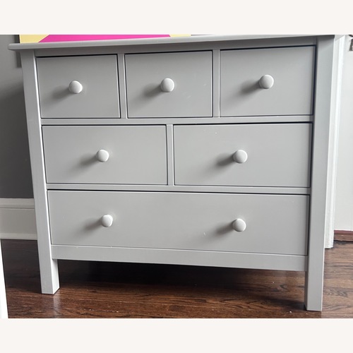 Used Pottery Barn Kids Kendall Light Gray Wood Dresser for sale on AptDeco