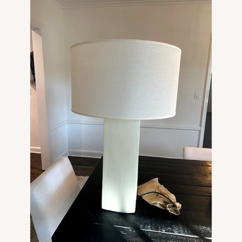 Used Restoration Hardware Sarezzo Stone Square Table Lamp for sale on AptDeco