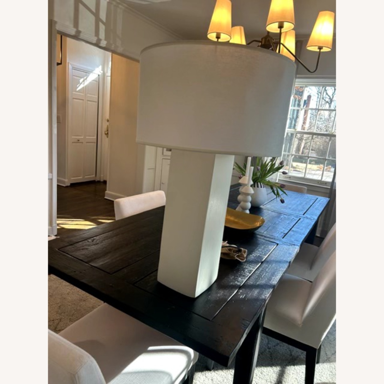 Restoration Hardware Sarezzo Stone Square Table Lamp - image-3