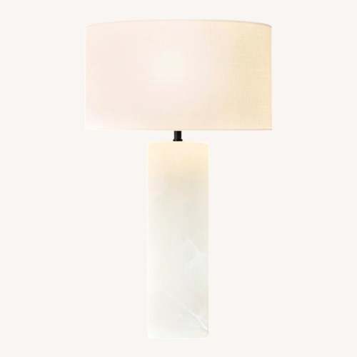 Used Restoration Hardware Sarezzo Stone Square Table Lamp for sale on AptDeco