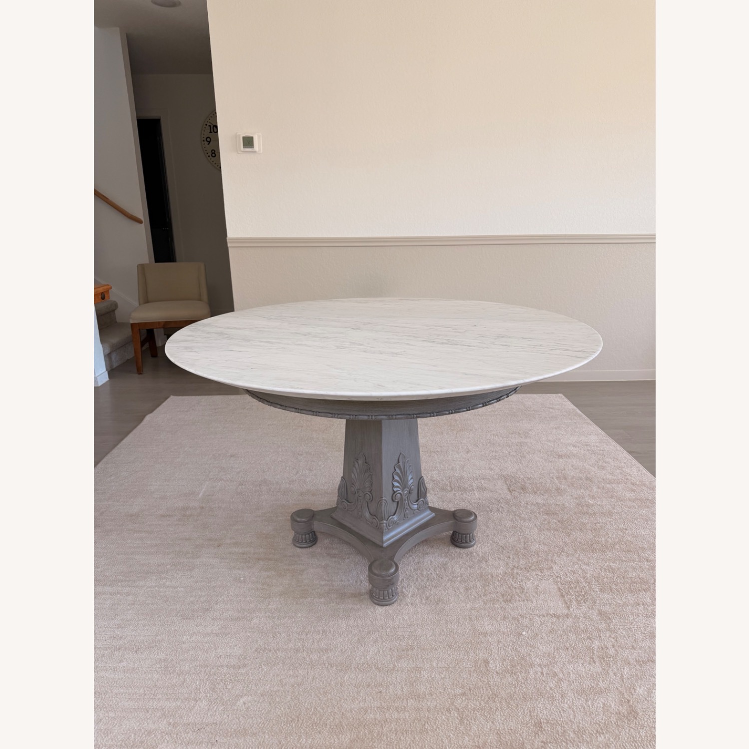 Restoration Hardware Light Gray Dining Table - image-1