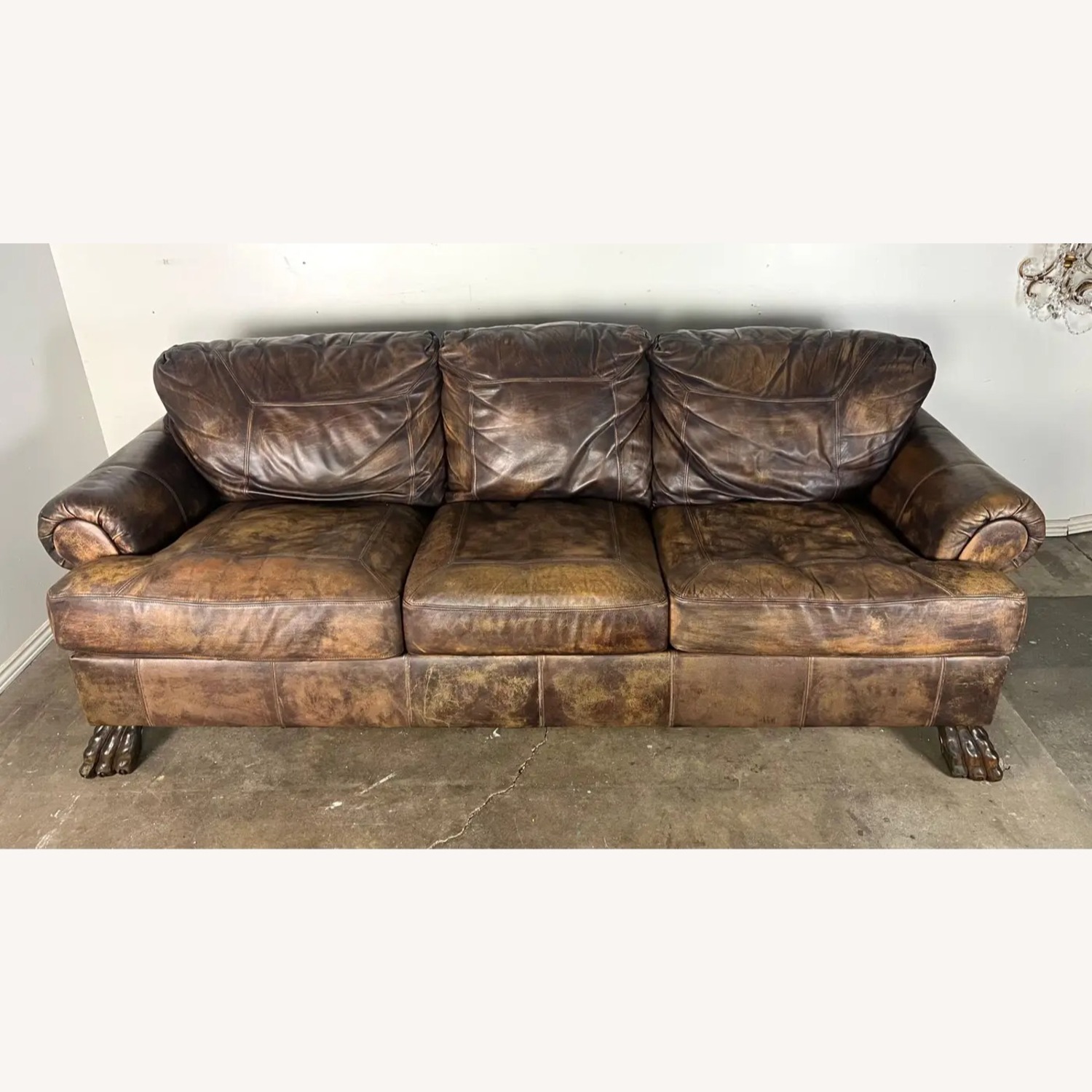 Vintage/Antique Dark Brown 3+ Seater Sofa - image-1