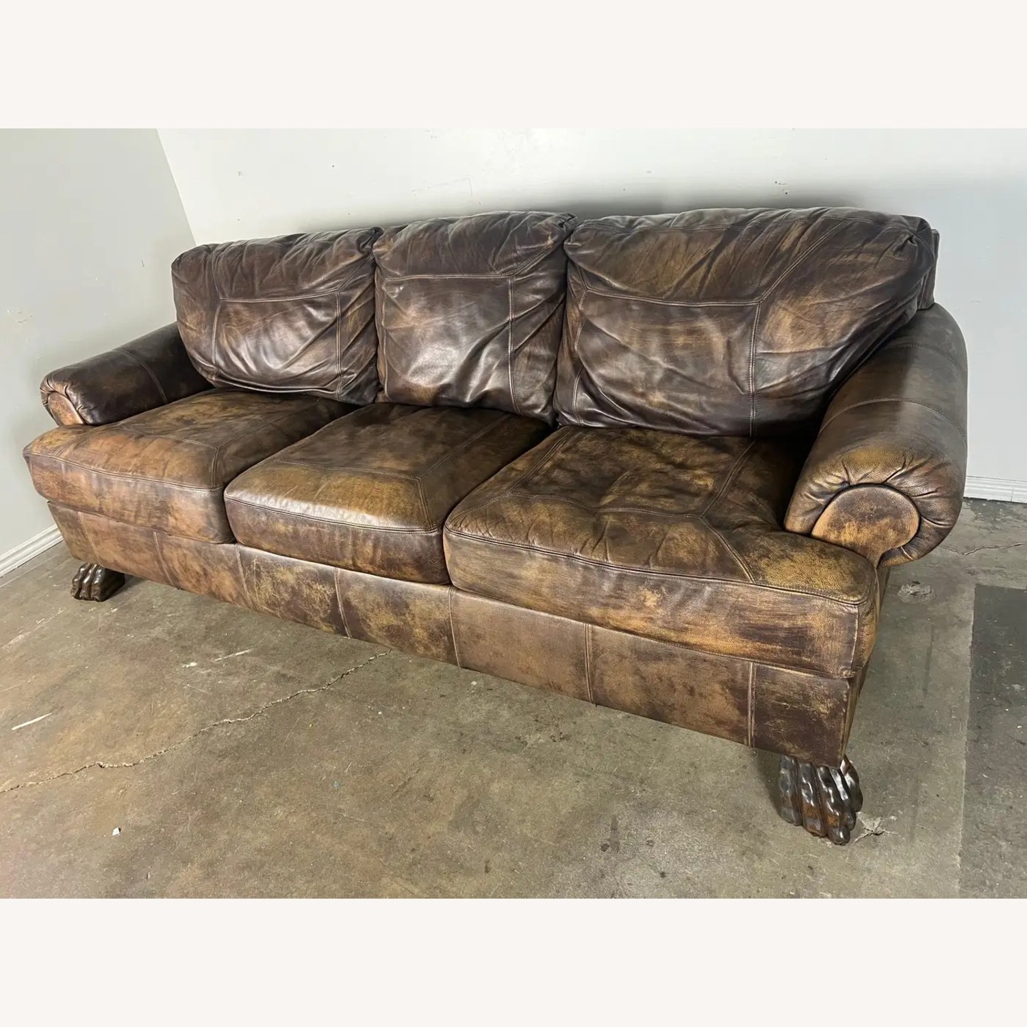 Vintage/Antique Dark Brown 3+ Seater Sofa - image-3