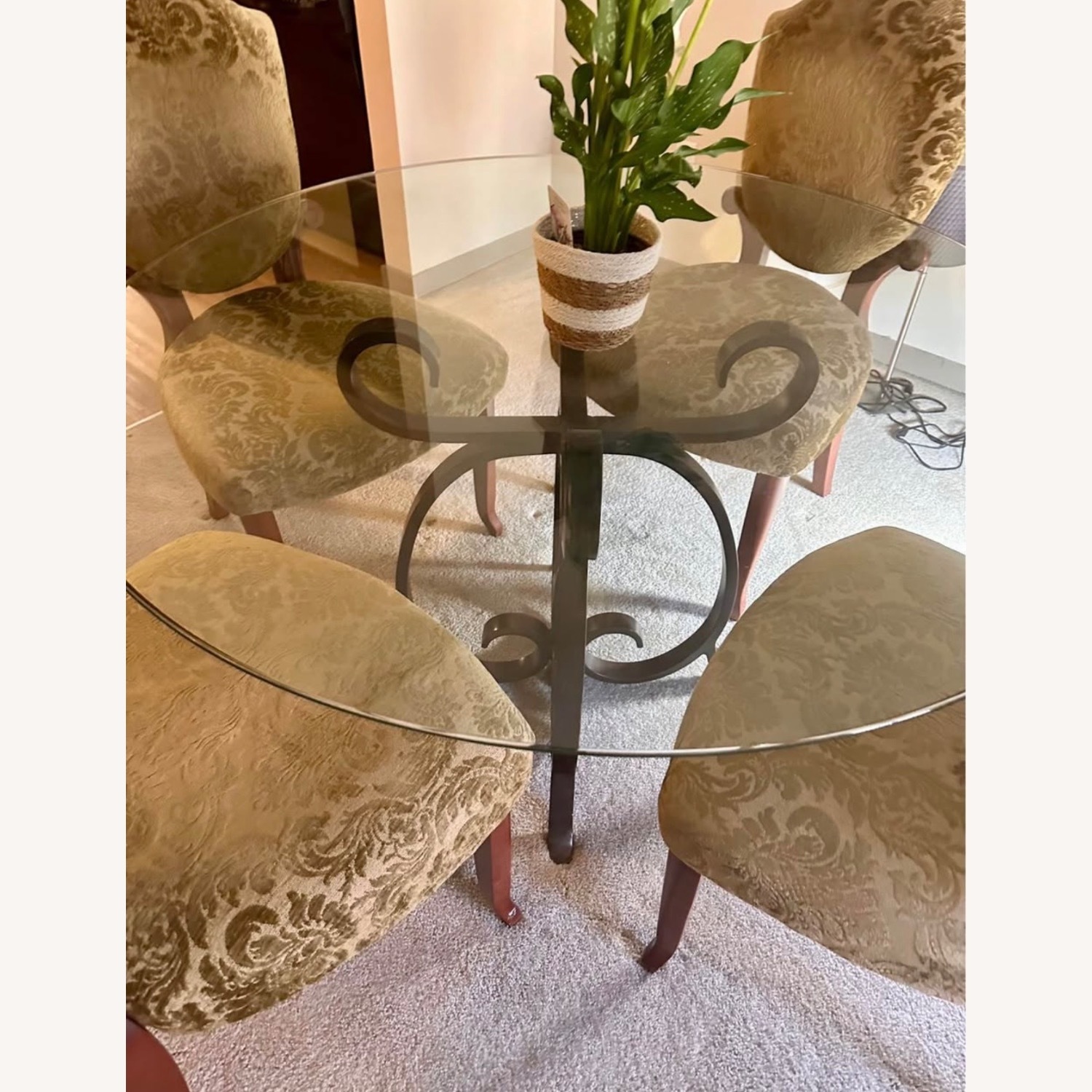 Green Glass Dining Table - image-1