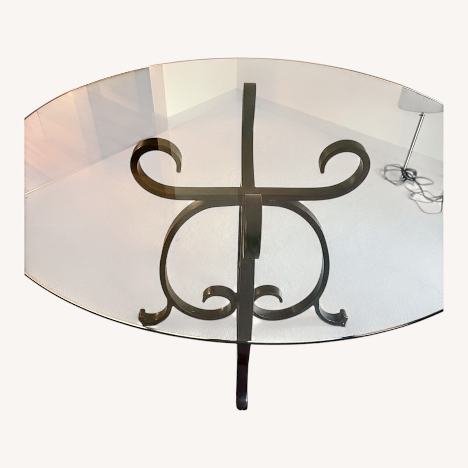 Green Glass Dining Table - image-0