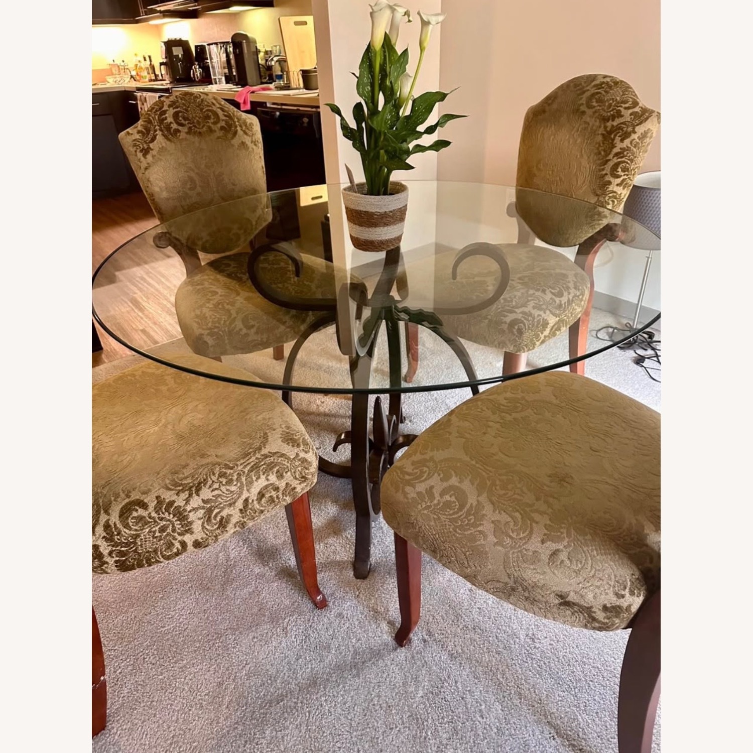 Green Glass Dining Table - image-8